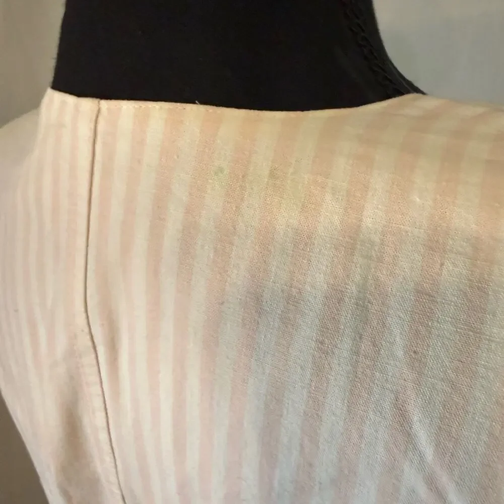 Vintage 80s Mondi Pink and Cream Cotton Striped Blazer size 40